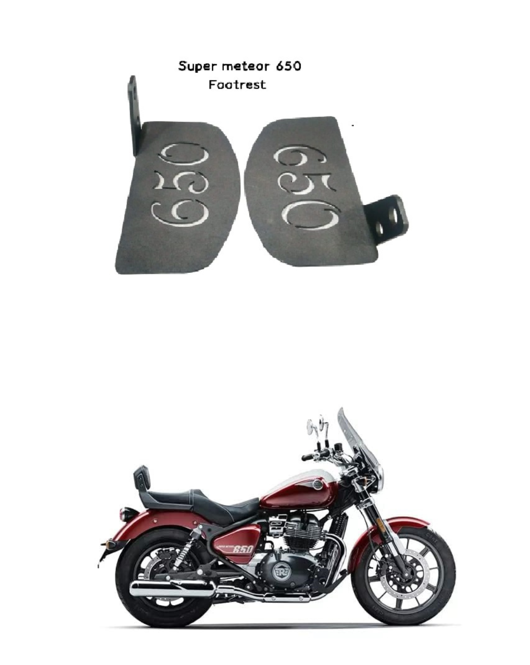 650cc Laser-Cut MS Footrest – Powder Coated for Durability and Style