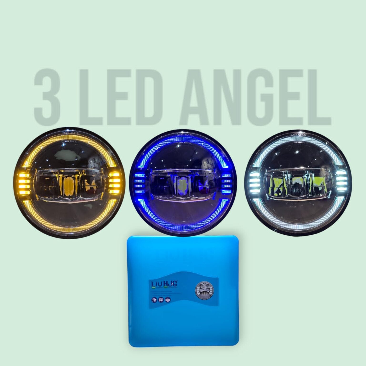 3 LED Angel Headlight for Royal Enfield – Multi-Color DRL with Control Box