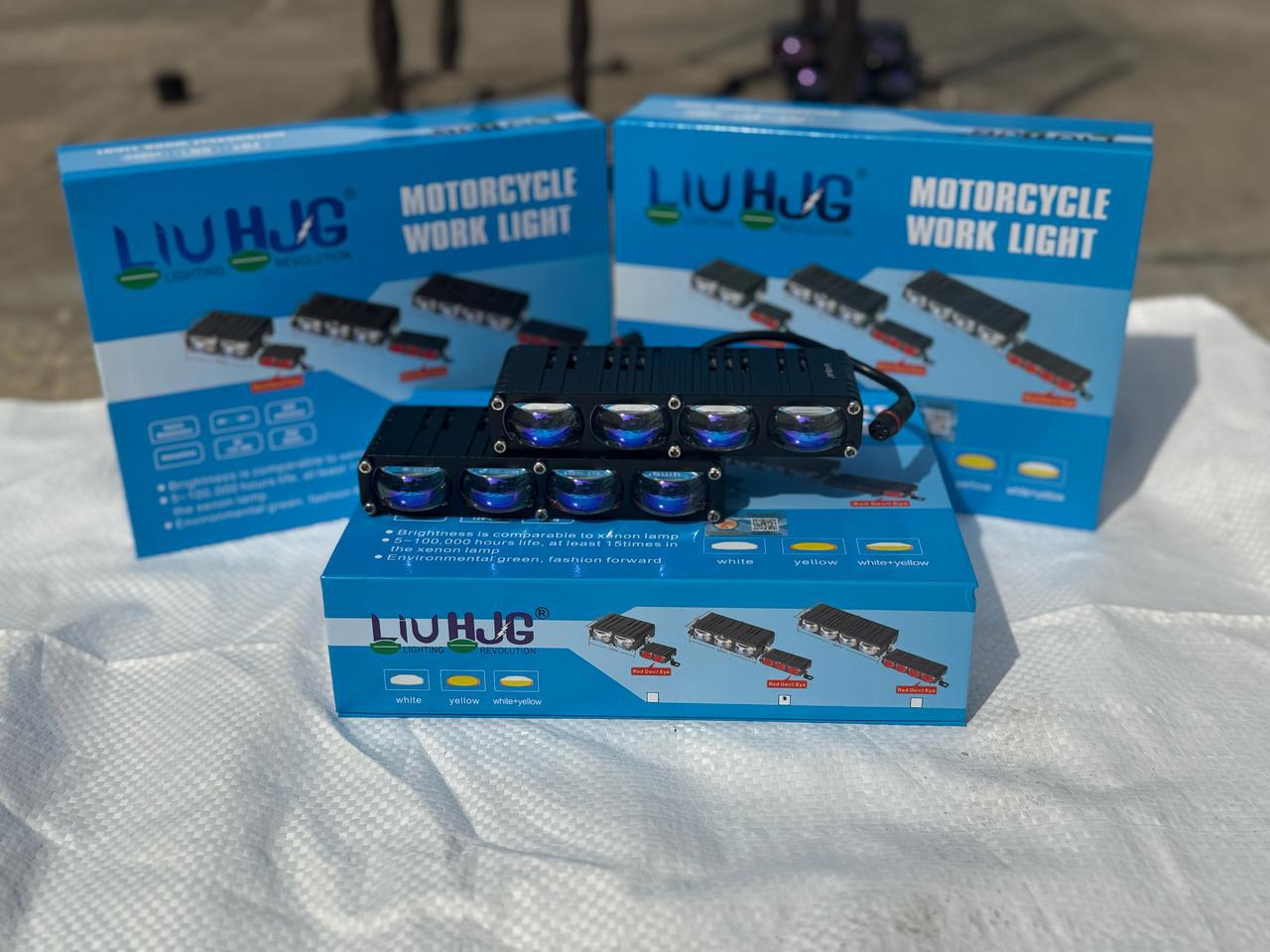 3-LED Wave Maker Fog Light | White + Yellow + Devil Eye | High-Power Vision Beam