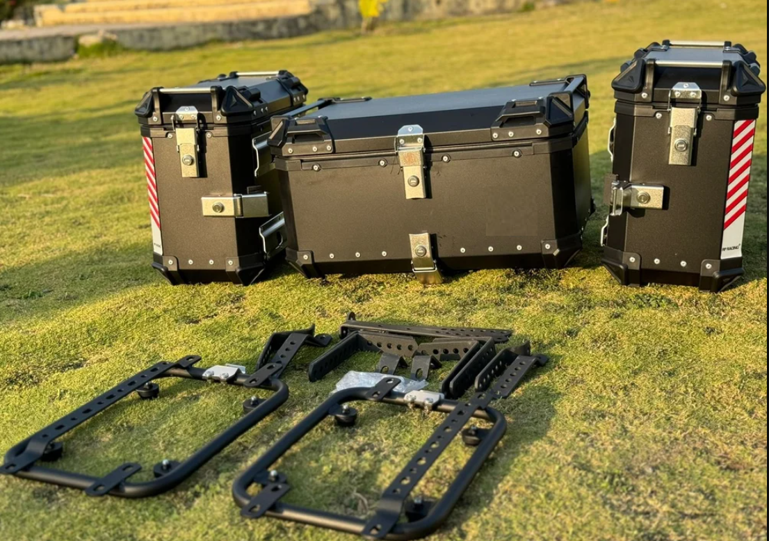 74L Motorcycle Pannier Box Set (Pair – 2x 37L) – Durable, Waterproof Side Luggage for Extra Storage (Pack of 2, Top Box Not Included